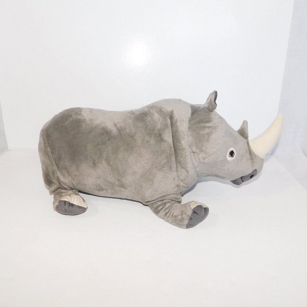IKEA Onskad Rhinoceros Rhino Gray Large Soft Plush Realistic 20” Stuffed